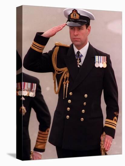 Prince Andrew Inspects Sea Scouts at Trafalgar Square During the Annual Trafalgar Day Service-null-Stretched Canvas