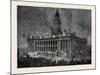 Prince Arthur at Leeds: the Townhall Illuminated-null-Mounted Giclee Print