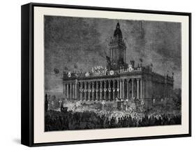 Prince Arthur at Leeds: the Townhall Illuminated-null-Framed Stretched Canvas