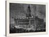 Prince Arthur at Leeds: the Townhall Illuminated-null-Stretched Canvas