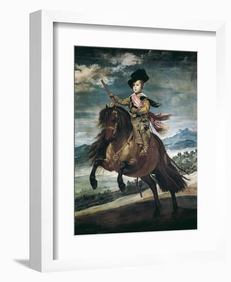 Prince Balthasar Carlos on Horseback-Diego Velazquez-Framed Art Print