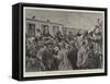Prince Bismarck's Departure from Berlin, at the Stettin Railway Station-null-Framed Stretched Canvas