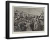Prince Bismarck's Departure from Berlin, at the Stettin Railway Station-null-Framed Giclee Print