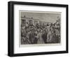 Prince Bismarck's Departure from Berlin, at the Stettin Railway Station-null-Framed Giclee Print