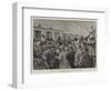 Prince Bismarck's Departure from Berlin, at the Stettin Railway Station-null-Framed Giclee Print