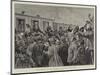 Prince Bismarck's Departure from Berlin, at the Stettin Railway Station-null-Mounted Giclee Print
