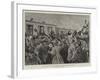 Prince Bismarck's Departure from Berlin, at the Stettin Railway Station-null-Framed Giclee Print