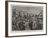 Prince Bismarck's Departure from Berlin, at the Stettin Railway Station-null-Framed Giclee Print