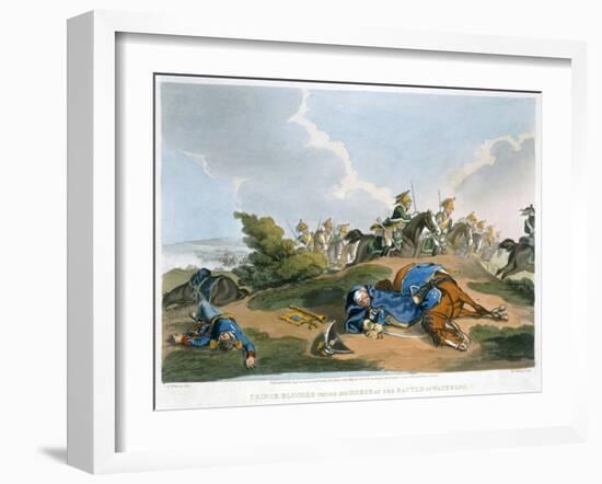 'Prince Blucher under his Horse at the Battle of Waterloo', 1815-Matthew Dubourg-Framed Giclee Print