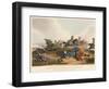 Prince Blucher under His Horse at the Battle of Waterloo-John Augustus Atkinson-Framed Giclee Print