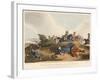 Prince Blucher under His Horse at the Battle of Waterloo-John Augustus Atkinson-Framed Giclee Print