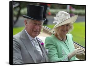 Prince Charles and Camilla, Duchess of Cornwall arriving at Royal Ascot-Associated Newspapers-Framed Stretched Canvas