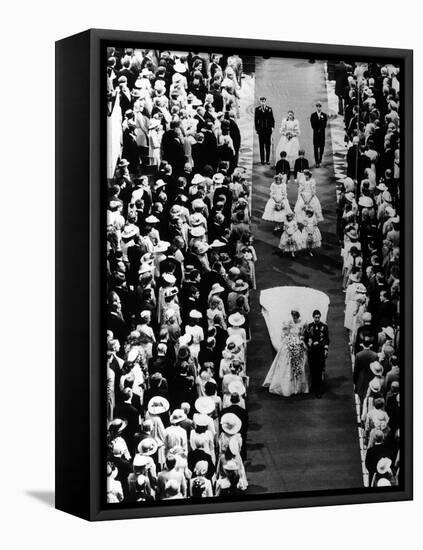 Prince Charles and Lady Diana Spencer Royal Wedding at St Pauls Cathedral in London-null-Framed Stretched Canvas