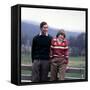 Prince Charles and Lady Diana Spencerwearing Thick Wool Sweaters Cords at Balmoral May 1981-null-Framed Stretched Canvas