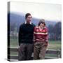 Prince Charles and Lady Diana Spencerwearing Thick Wool Sweaters Cords at Balmoral May 1981-null-Stretched Canvas