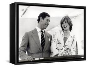 Prince Charles and Princess Diana on Board the Royal Yacht Britannia Whilst on Honeymoon, 1981-null-Framed Stretched Canvas