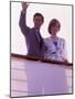 Prince Charles and Princess Diana Standing Together on Board Ship to Start Their Honeymoon-null-Mounted Photographic Print