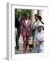 Prince Charles and Princess Diana with Prince Edward and Queen Mother January 1993-null-Framed Photographic Print