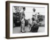 Prince Charles and Princess Diana with Prince William and Prince Harry, meet the headmistress as Ha-null-Framed Photographic Print