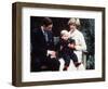 Prince Charles and Princess Diana with Prince William at Kensington Palace-null-Framed Photographic Print