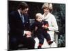 Prince Charles and Princess Diana with Prince William at Kensington Palace-null-Mounted Photographic Print