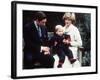 Prince Charles and Princess Diana with Prince William at Kensington Palace-null-Framed Photographic Print