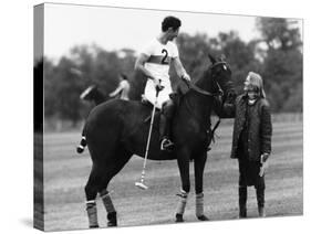 Prince Charles Apologizing to Girlfriend Jane Ward at a Polo Match-null-Stretched Canvas