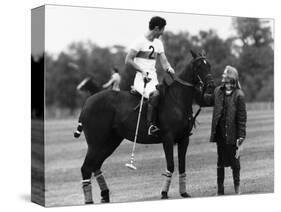 Prince Charles Apologizing to Girlfriend Jane Ward at a Polo Match-null-Stretched Canvas