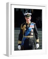 Prince Charles at St Paul's Cathedral Where Queen Elizabeth Unveiled Memorial to British Servicemen-null-Framed Photographic Print