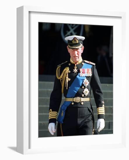 Prince Charles at St Paul's Cathedral Where Queen Elizabeth Unveiled Memorial to British Servicemen-null-Framed Photographic Print