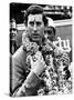 Prince Charles in India Wears Garland Around Neck c.1978-null-Stretched Canvas
