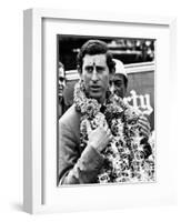 Prince Charles in India Wears Garland Around Neck c.1978-null-Framed Photographic Print