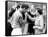 Prince Charles Kisses Hand of Mother Queen Elizabeth II After Presented with a Consolation Prize-null-Framed Stretched Canvas