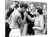 Prince Charles Kisses Hand of Mother Queen Elizabeth II After Presented with a Consolation Prize-null-Mounted Photographic Print