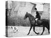 Prince Charles Prince of Wales Going Hunting on His Horse with His Dog March 1981-null-Stretched Canvas