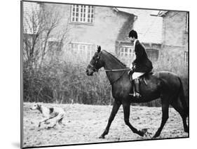 Prince Charles Prince of Wales Going Hunting on His Horse with His Dog March 1981-null-Mounted Photographic Print