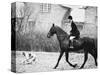 Prince Charles Prince of Wales Going Hunting on His Horse with His Dog March 1981-null-Stretched Canvas