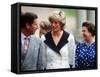 Prince Charles, Princess Diana and Queen Elizabeth Outside Clarence House For Queen's 87th Birthday-null-Framed Stretched Canvas