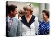 Prince Charles, Princess Diana and Queen Elizabeth Outside Clarence House For Queen's 87th Birthday-null-Stretched Canvas