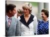 Prince Charles, Princess Diana and Queen Elizabeth Outside Clarence House For Queen's 87th Birthday-null-Stretched Canvas