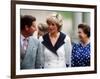 Prince Charles, Princess Diana and Queen Elizabeth Outside Clarence House For Queen's 87th Birthday-null-Framed Photographic Print