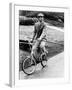 Prince Charles Riding Bike November 1983-null-Framed Photographic Print