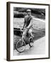 Prince Charles Riding Bike November 1983-null-Framed Photographic Print