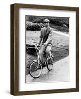 Prince Charles Riding Bike November 1983-null-Framed Photographic Print