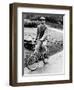 Prince Charles Riding Bike November 1983-null-Framed Photographic Print