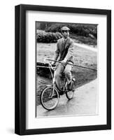 Prince Charles Riding Bike November 1983-null-Framed Photographic Print