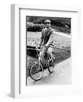 Prince Charles Riding Bike November 1983-null-Framed Photographic Print