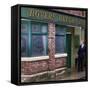 Prince Charles Shelters from the Rain on the Set of "The Soap Coronation Street"-null-Framed Stretched Canvas