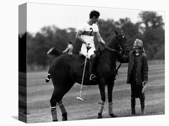 Prince Charles Sits on Horse in Polo Game July 1979-null-Stretched Canvas