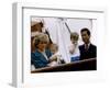 Prince Charles stands holding sons Prince William and Prince Harry with Princess Diana, Circa 1985-null-Framed Photographic Print